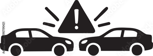 Car accident, crash, warning sign, vehicle collision, road safety