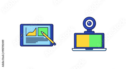 Laptop computer with webcam on screen.