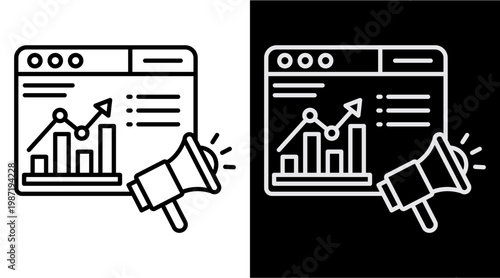 Analytics White Icon Set Design