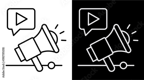 Video White Icon Set Design