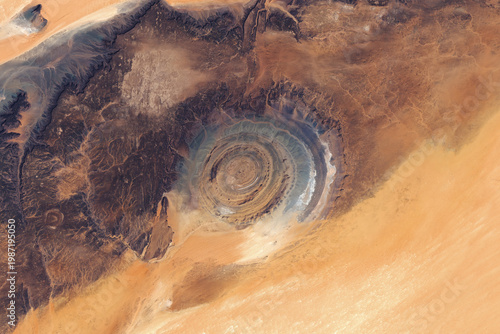Slika na platnu Aerial of the Richat Structure in northern Mauritania on the Adrar Plateau