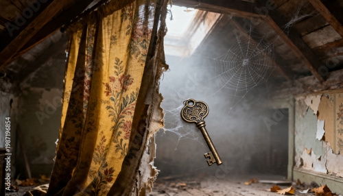 Curiosity concept, partially hidden object behind a curtain, minimal scene