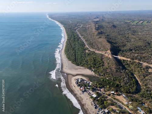 Ocean coastline in Nicaragua landscape