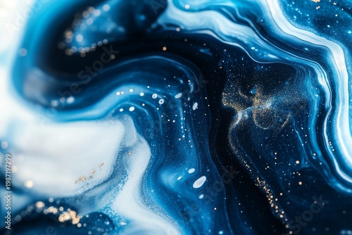 selective focus swirling marbled surface