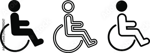 Accessibility symbols a silhouette representation of individuals with disabilities and wheelchair access