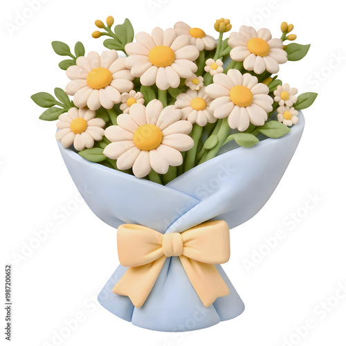 Flowers bouquet, bouquet flower, 3D bouquet, bouquet transparent background, daisy bouquet 