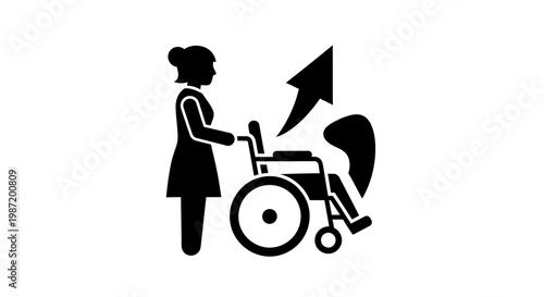 Disabled woman in wheelchair symbol.