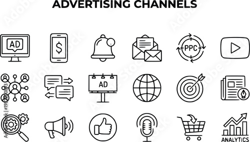 Advertising channels outline a diverse array of professional marketing tools designed to facilitate effective communication, audience analysis, and strategic brand promotion.