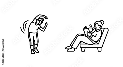 Woman sitting on a chair relaxing.