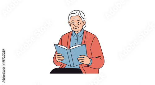Senior woman reading a book.