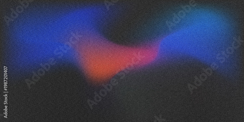 Abstract glowing neon flow with red center blending into blue light waves on dark background, futuristic energy gradient backdrop for modern digital art and technology concepts