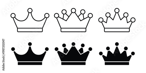 Crown king mega icon set 