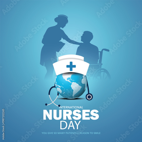 12 May. happy International Nurse Day background. Creative Vector illustration design. thank you nurses.
