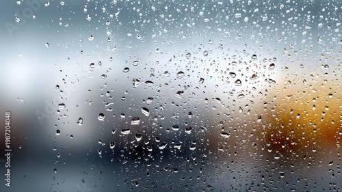 Raindrops on window close up view of raindrops cascading down a glass pane creating a serene and reflective scene