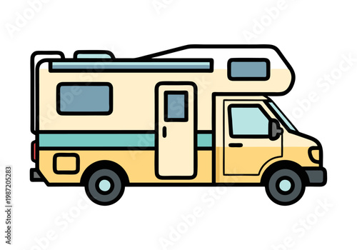 Classic cream and blue motorhome camper van