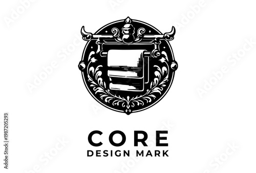 Towel Hanging On Rack Icon Presented As Black Vintage Logo Sketch Engraving Vector Illustration For Bathroom And Home Design