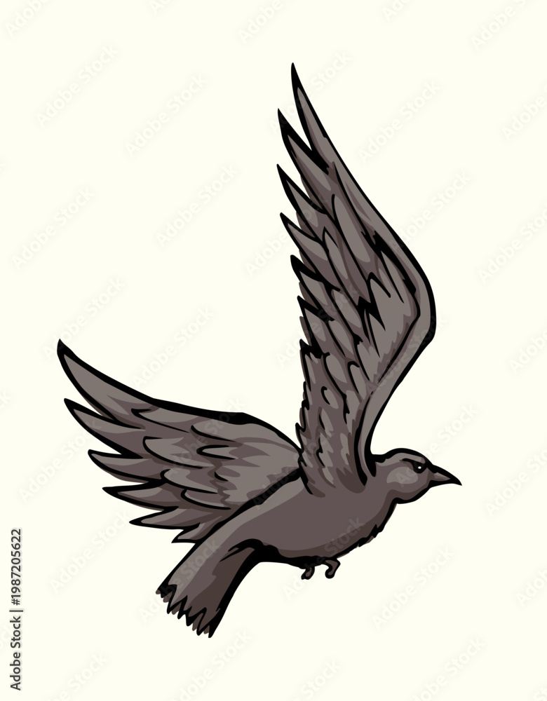 Obraz premium Vector drawing. Big flying bird