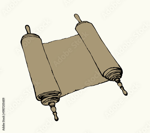 Scroll. Vector drawing icon sign