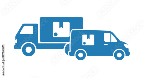 Trucks Side by Side Illustration.