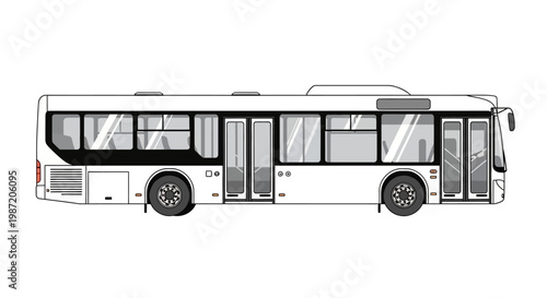 Large Public Transportation Bus Vehicle.