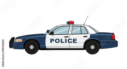 Police Car Vehicle Emergency Response.