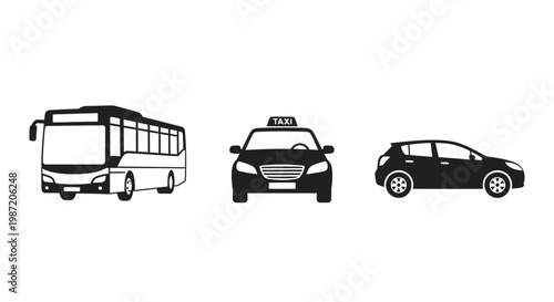 Vehicles Transportation Cars Buses Taxis.
