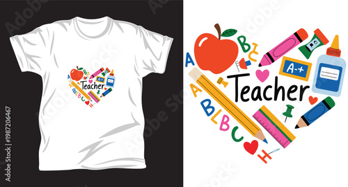 Teacher graphic vector t shirt design print