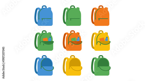 Colorful Backpacks in Various Shades.