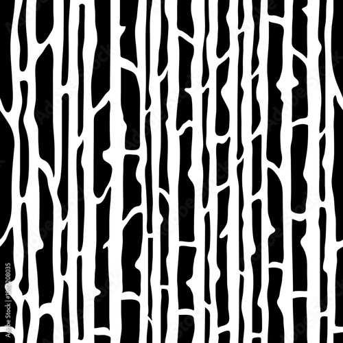 Organic seamless pattern, rough background, black isolated on white, vector print