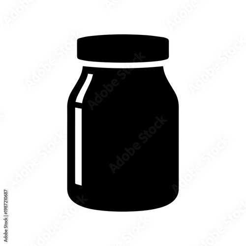Minimalist vector icon of a classic lidded jar, perfect for various storage and packaging design concepts