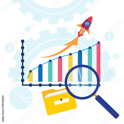 Business analysis design  market analysis illustration auditing company illustration