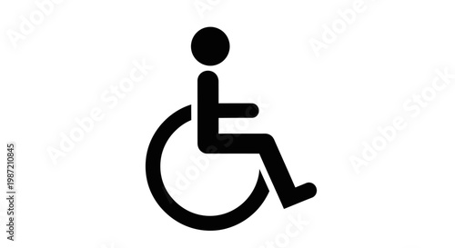 International symbol of access featuring a black silhouette of a person seated in a wheelchair on a plain white background.