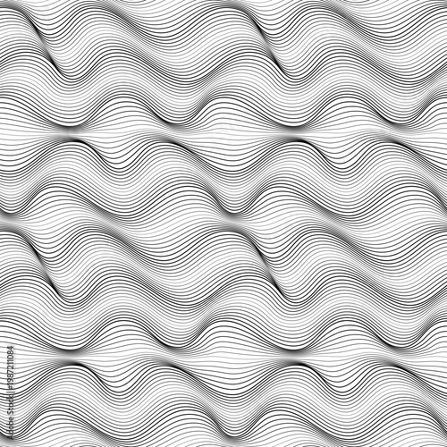Seamless wavy lines, wave pattern, vector design