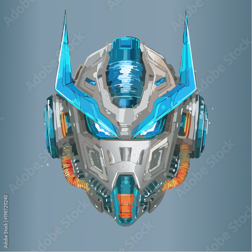Ein futuristischer Roboterkopf 