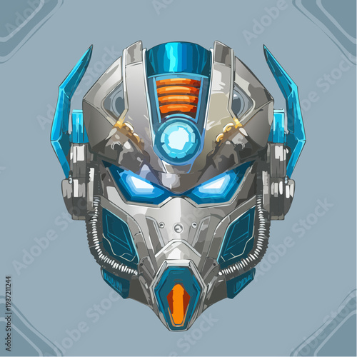 Ein futuristischer Roboterkopf 