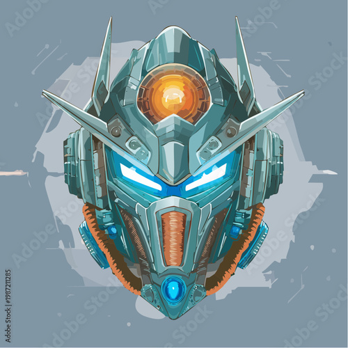Ein futuristischer Roboterkopf 