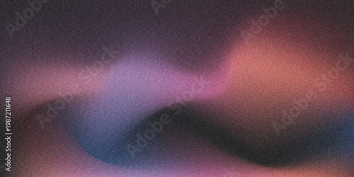 Abstract neon gradient wave with soft pink blue and orange glowing light flow on dark background, futuristic fluid motion backdrop for modern digital design and creative technology visuals