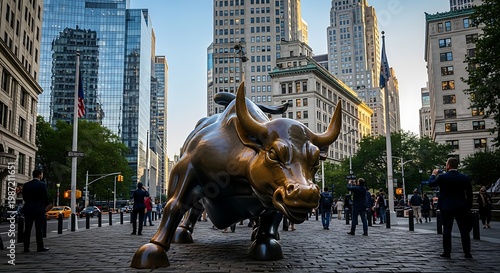 Wall Street Bull Statue in New York City.