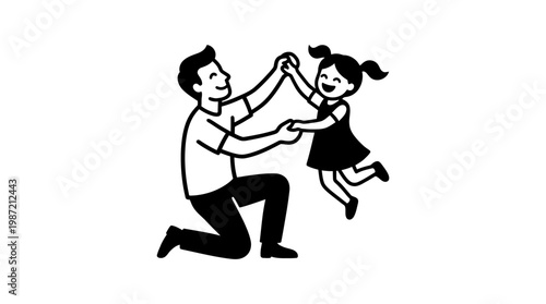 Father and Daughter Playing and Having Fun