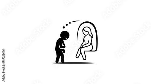 Man Longing For Woman Conceptual Symbol