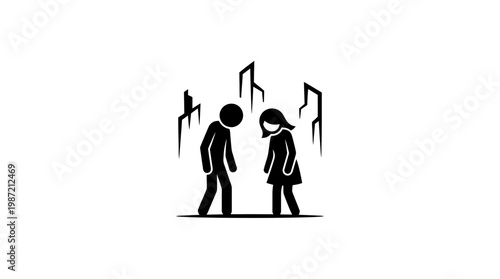 Sad Couple in a Distressed Environment