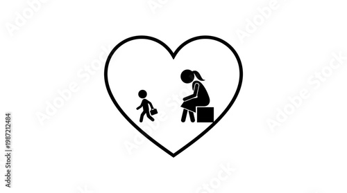 Heart Shape Symbolizing Mother and Child Relationship