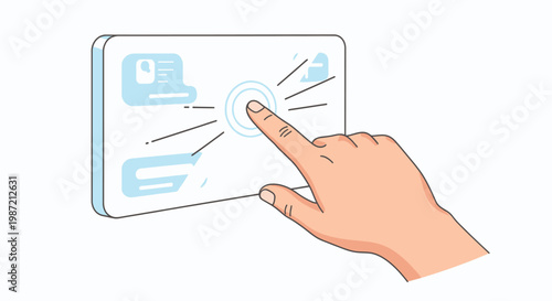 Hand Touching Screen Technology Interface.