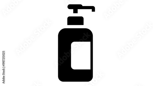 Pump bottle icon for soap, lotion, or sanitizer, vector illustration isolated on white background