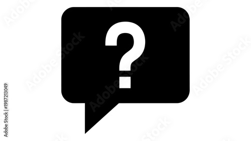 Question mark inside a speech bubble icon isolated on white background