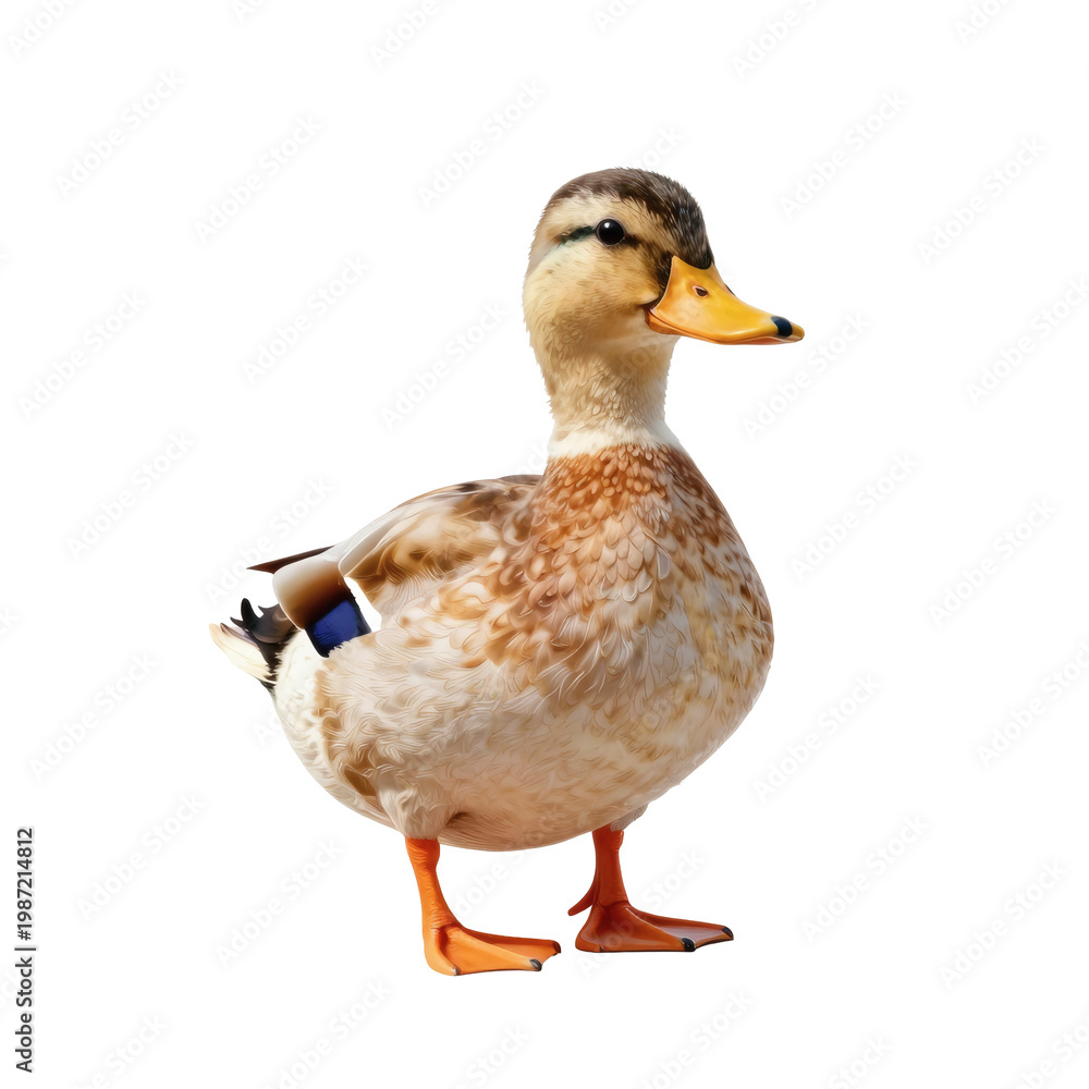 Obraz premium Elegant duck standing tall with its distinctive plumage and vibrant bill