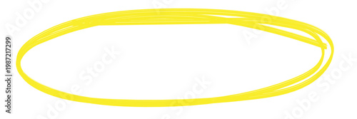 Billede på lærred Yellow circle, pen draw
