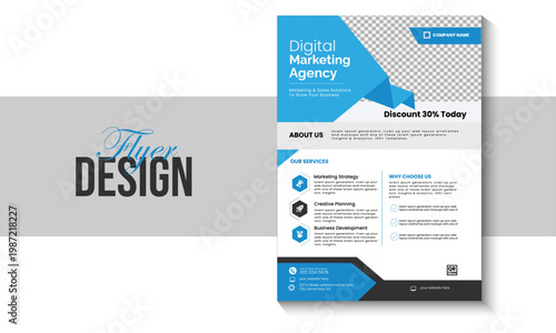 Professional Business flyer layout template design for a agency 