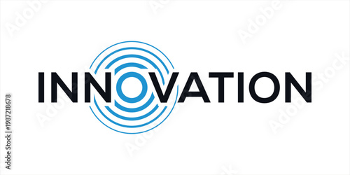 word innovation logo design, technology logo design concept