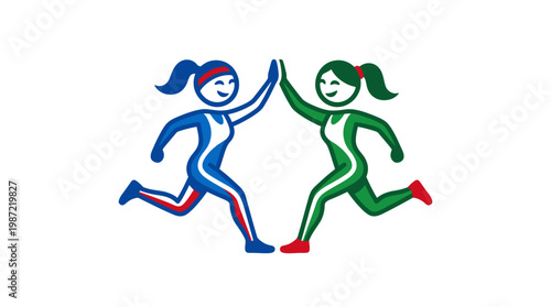 Positive Runners High-Fiving